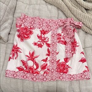 Zara Vibrant Red Floral Mini Skirt